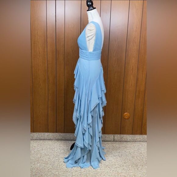 Alice + Olivia Asymmetric Ruffled Maxi Dress size 4 - Picture 9 of 15